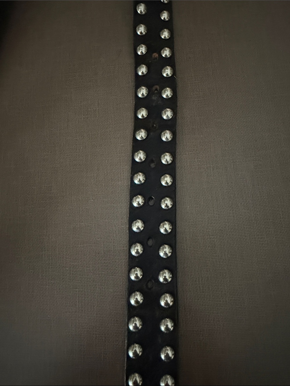 Studded biker leather belt - soft supple leather- 35” to 42” (sz L) - Picture 4 of 5